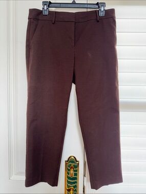 LOFT The Riviera Slim Pants in Deep Brown Size 8P Curvy Fit